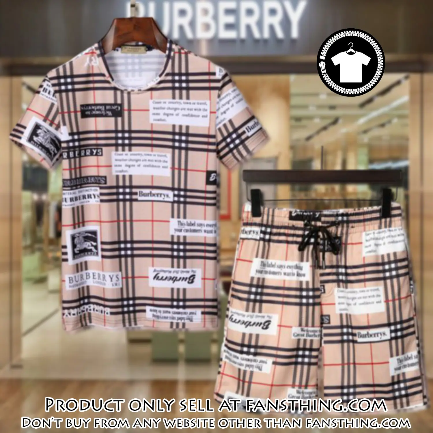 Burberry combo unisex tshirt & short limited luxury outfit cts1034 fst5903331